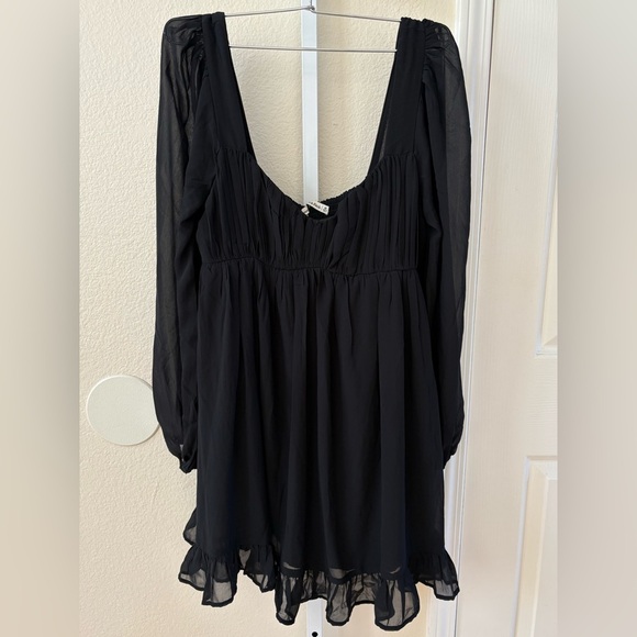Abercrombie & Fitch Chiffon Babydoll Mini Dress in Black - Size M - Picture 4 of 6